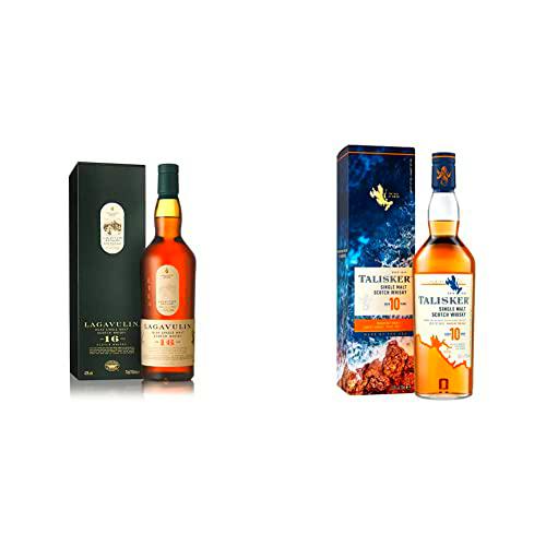 Lagavulin 16 Whisky Escocés Single Malt, 700 ml + Talisker 10 años