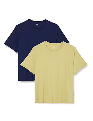 Levi's Big tee 2 Pack PE Camiseta, 2 Paquetes de té Slim Crew Tea/Peacoat