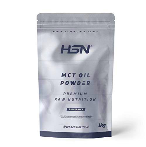 Aceite MCT - de Coco - en Polvo de HSN | 1 Kg = 100 Tomas por Envase de Triglicéridos de Cadena Media | Ideal para la Dieta Keto | No-GMO