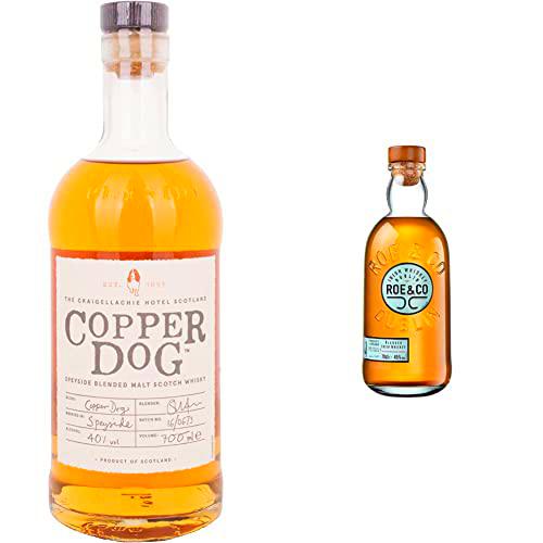 Copper Dog Speyside Blended Malt Whisky Escocés - 700 ml &amp; Roe &amp; Co Whisky Irlandés