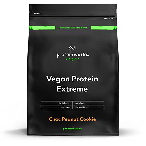 Proteína Vegana Extreme | Galleta de Chocolate y Cacahuete | 100% A Base De Plantas | Mezcla de 5 Proteínas | THE PROTEIN WORKS | 1kg