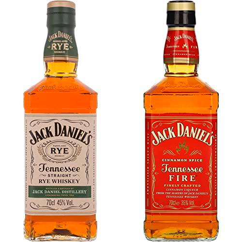 Jack Daniels Tennessee Rye, 70 cl &amp; Fire Whiskey, 70 cl