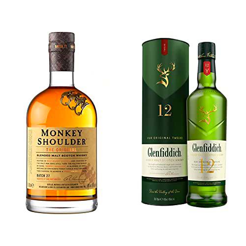 Monkey Shoulder Whisky de malta premium,70 cl &amp; Glenfiddich Whisky