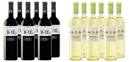 Pack Especial - 6 Botellas Vino Tinto LAN D - 12 Crianza 75cl + Regalo De 6 Botellas Vino Blanco Duquesa de Valladolid 75cl