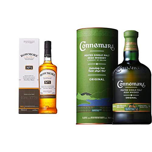 Bowmore No.1 Malt Whisky Escoces, 700ml &amp; Connemara Peated Single Malt Whisky Irlandes 40%, 700ml