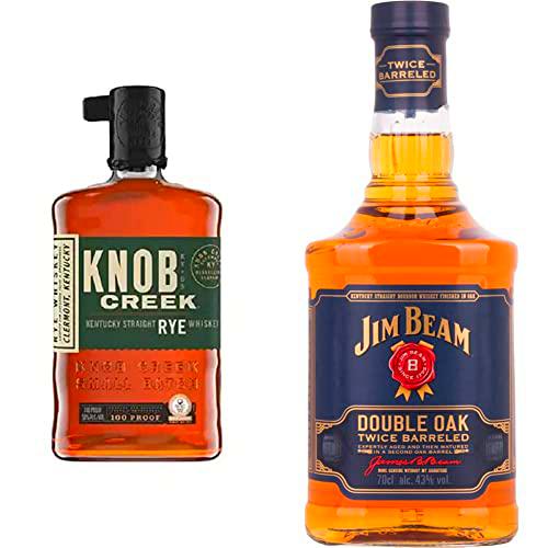 Knob Creek - Whisky Rye, 70 cl &amp; Jim Beam Double Oak Twice Barreled Bourbon Whisky, 43%