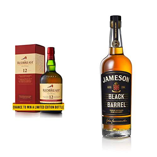 Redbreast 12 años, 700 ml &amp; Jameson Black Barrel Whiskey Irlandés, 700 ml