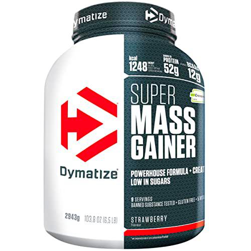 Dymatize Super Mass Gainer Strawberry 2943g - Polvo Para Ganar Peso + Carbohidratos