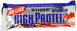 Weider 40% Protein Low Carb, Fresa - Paquetes de 24 x 50 gr