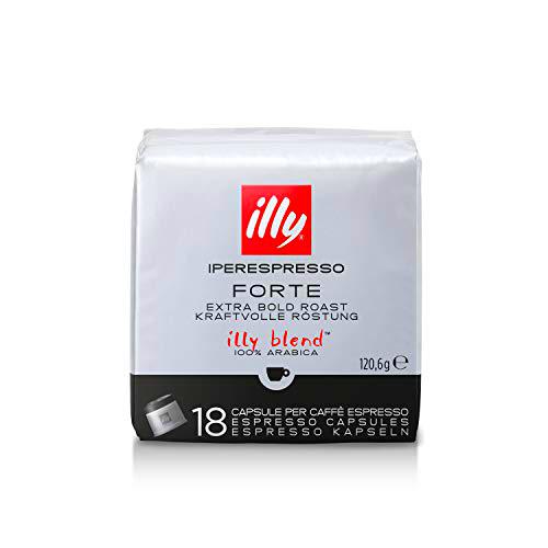 illy Cápsulas Café Iperespresso Tueste FORTE, 6 Pack de 18 Cápsulas