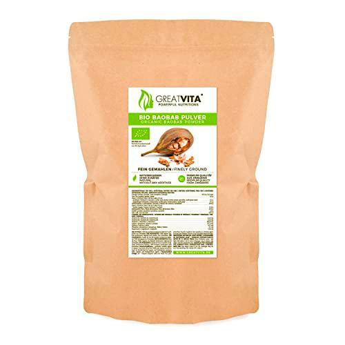 Polvo orgánico de baobab MeaVita, 1 paquete (1 x 1000g)