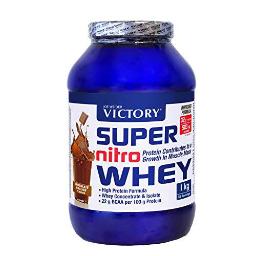 JOE WEIDER VICTORY Super Nitro Whey Chocolate-Praliné (1 kg) Concentrado y aislado de suero