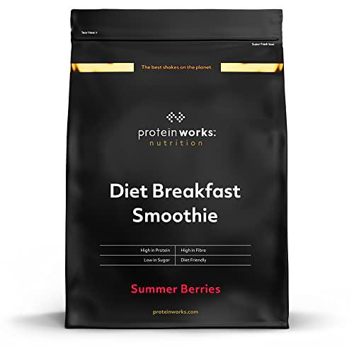 Batido de desayuno dietético | Frutos del Bosque | Desayuno para llevar | Alto en proteínas y bajo en azúcar | THE PROTEIN WORKS | 2kg