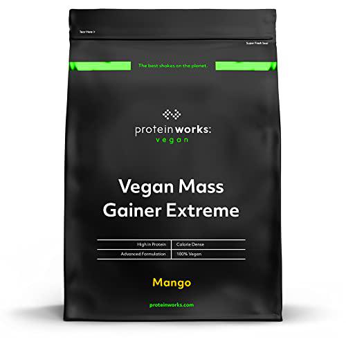 Vegan Mass Gainer Extreme | Mango Smoothie | Alto en calorías para ganar peso | Proteína vegana en polvo con Arroz