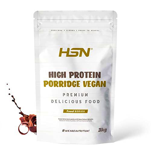 Gachas de Avena Proteicas Veganas de HSN | Sabor Chocolate 3 Kg = 60 Tomas de Porridge Proteico de Avena Integral y Proteína de Guisante y Arroz | Fácil y Rápido de Preparar