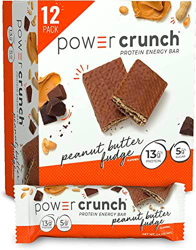 Protein Crunch Energy Power Bar, mantequilla de cacahuete del dulce de azúcar, 12 Bares