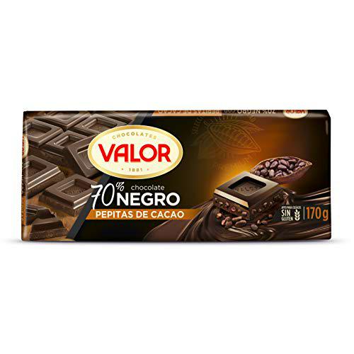 Valor, Chocolate Negro 70% con Pepitas de Cacao - 18 de 170 gr