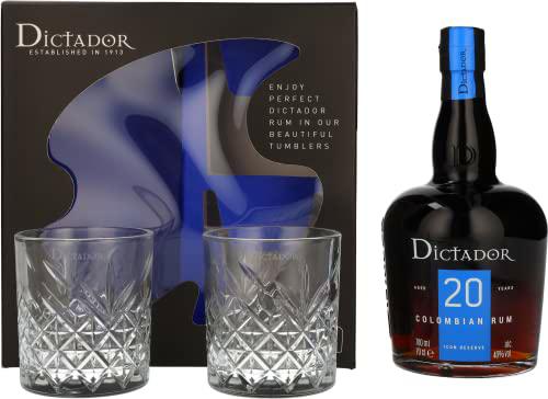 Dictador 20 Years Old Distillery Icon Reserve Rum with 2 Glass Gift Set