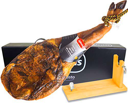 IGLESIAS ASI DA GUSTO Paleta Cebo Ibérica 50% Raza Ibérica de 4.8 a 5Kg + Jamonero de Regalo en Caja Negra de Regalo