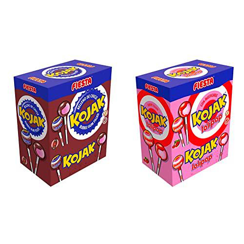 FIESTA Kojak Caramelo con Palo Sabor Cola Relleno de Chicle