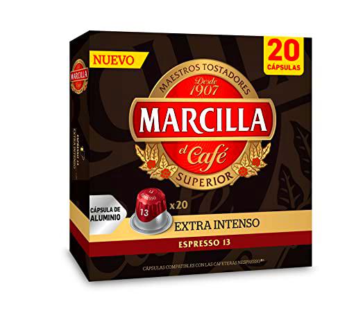 Marcilla Café Extra Intenso - 200 cápsulas compatibles con máquinas Nespresso*® (10 paquetes de 20 unidades)