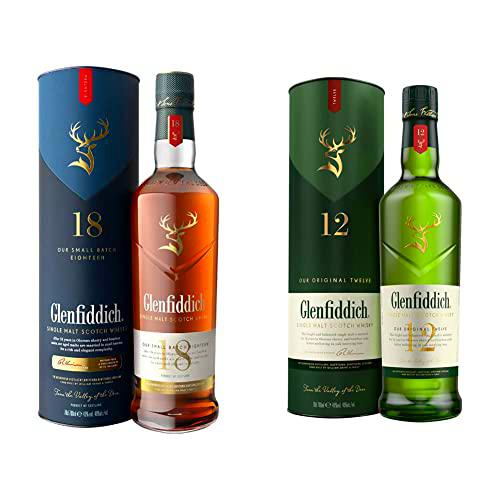 Glenfiddich - Whisky de malta 18 años &amp; Whisky - Whisky escocés de malta,12 años