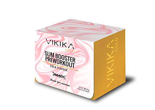 AMIX Nutrition | Vikika Gold | Slim Booster PreWorkout | Suplemento para Aumentar Masa Muscular | Energizante | Sabor Cola | 30 Sobres de 5 g | 150 g | Contiene Creatina y Cafeína | Vitaminas Mujer