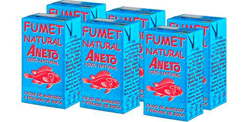 Aneto 100% Natural - Fumet de pescado y marisco - caja de 6 unidades de 1L