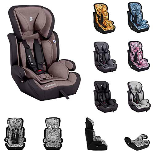 KikkaBoo Silla de Coche JOYRIDE, Grupo 1/2/3, 9-36 kg, Marrón