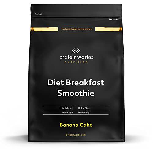 Batido de desayuno dietético | Pastel de Platano | Desayuno para llevar | Alto en proteínas y bajo en azúcar | THE PROTEIN WORKS | 2kg