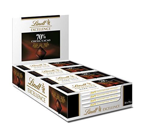 Lindt mini tabletas de chocolate excellence 70% cacao, 35gr