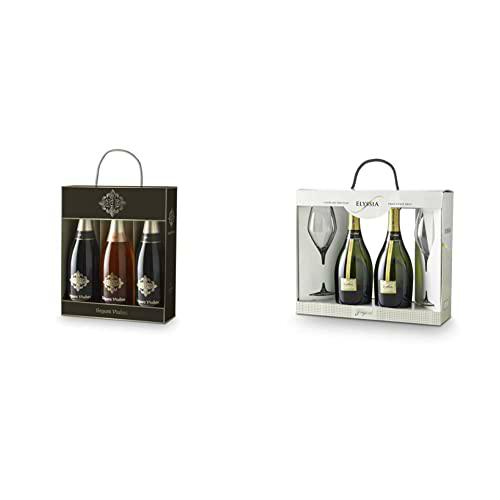 SEGURA VIUDAS Cava Brut Reserva - Estuche 3 Botellas &amp; Freixenet Estuche Elyssia Gran Cuvée (2 botellas + 2 copas)