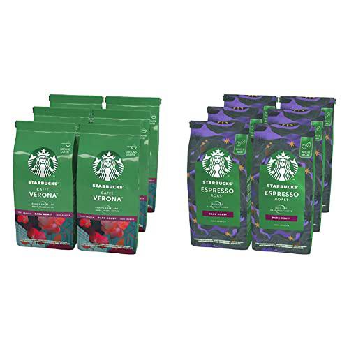 Starbucks Caffè Verona Café Molido De Tostado Intenso 6 Bolsa de 200g &amp; Espresso Dark Roast Café De Grano Entero De Tostado Intenso 6 Bolsa de 200g