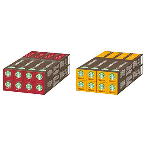 STARBUCKS Single Origin Sumatra de Nespresso Cápsulas de Café de Tostado Intenso 8 x Tubo de 10 Unidades &amp; Blonde Espresso Roast de Nespresso Cápsulas de Café de Tostado Suave 8 x Tubo de 10 Unidades