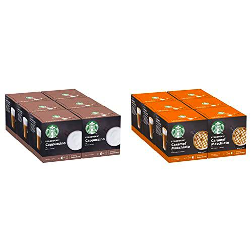 STARBUCKS Cappuccino De Nescafe Dolce Gusto Cápsulas De Café 6 X Caja De 12 Unidades &amp; Caramel Macchiato De Nescafe Dolce Gusto Cápsulas De Café 6 X Caja De 12 Unidades