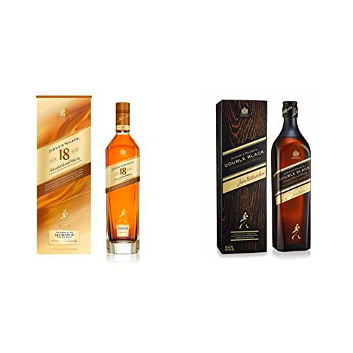 Johnnie Walker Whisky Escocés Blended 18 Años, 700ml + Double Black Label Whisky Escocés Blended, 700 ml