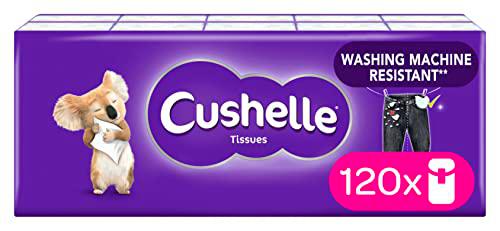 Cushelle Pañuelos faciales 120 paquetes de bolsillo Multipack Bulk (4 capas