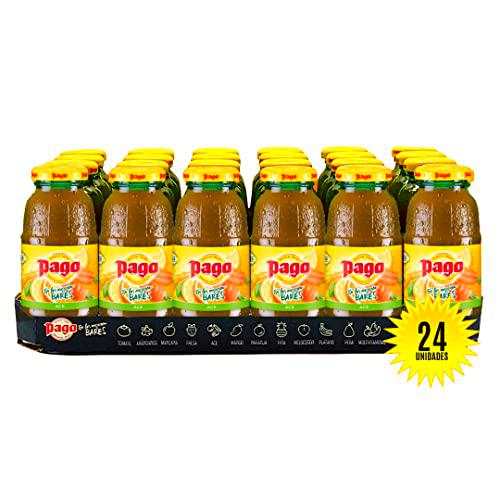 Zumos Pago - Bebida de frutas Naranja, Zanahoria y Limón a partir de Zumo de frutas Pack 24 x 200ml Clásicos