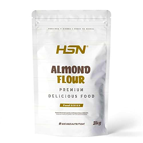 Harina de Almendra de HSN | 3 Kg = 100 Tomas por Envase | Sin Gluten | Origen España 100% Pura Harina de Almendras Sin Añadidos | Libre de OMG | Molida Fina Ideal para Repostería y Dieta Keto