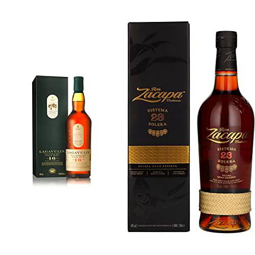 Lagavulin 16 Whisky Escocés Single Malt, 700 ml &amp; Ron Zacapa Ron Centenario 23 Solera Gran Reserva, 700ml