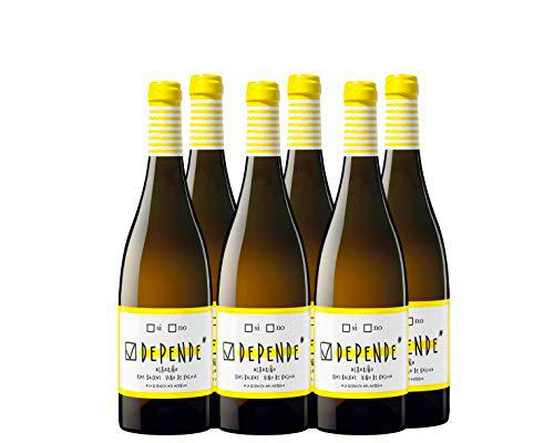 Depends Vino Blanco Albariño - 750 ml - Pack de 6 botellas