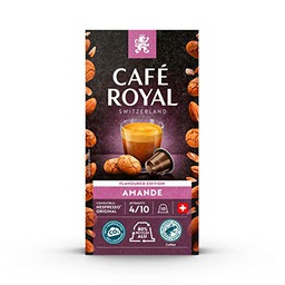 Café Royal Flavoured Edition Almond 100 Capsules en Aluminium Compatibles avec le Système Nespresso (R)*; Intensité: 4/10; (Lot de 10X10)