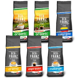 Coffee pack, whole beans, 6 x 500g, 1 x Crema, 1 x Espresso