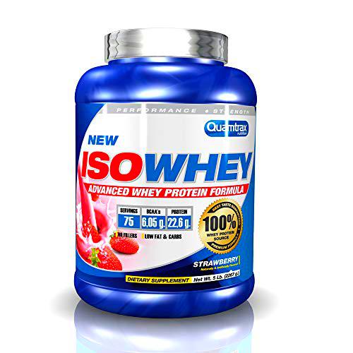 Quamtrax Proteina Iso whey sabor fresa -2270 gr 75 servicios