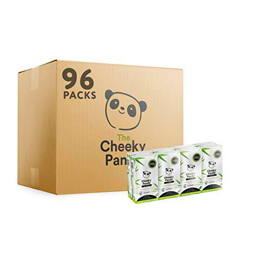 The Cheeky Panda Pañuelos de bolsillo de bambú | Caja de 96 paquetes (10 pañuelos por paquete) | Hipoalergénicos