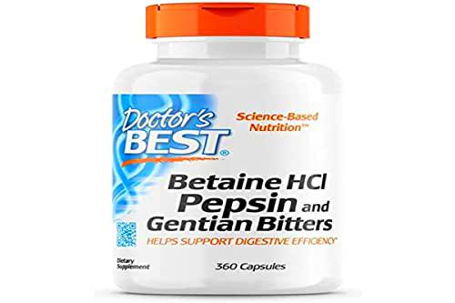 Doctor's Best, Betaína HCI con Pepsina y Genciana Amarga