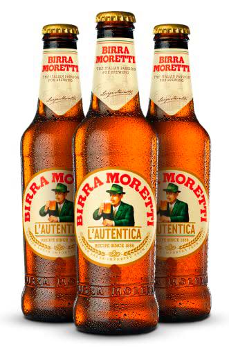 Birra Moretti Cerveza Lager Italia Pack Botella, 24 x 33cl