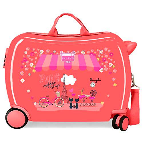 Roll Road Coffee shop Maleta Infantil Rosa 50x39x20 cms Rígida ABS Cierre de combinación lateral 34L 1,8 kgs 4 Ruedas Equipaje de Mano