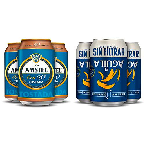 Amstel Oro 0,0 Cerveza Tostada Sin alcohol Pack Lata