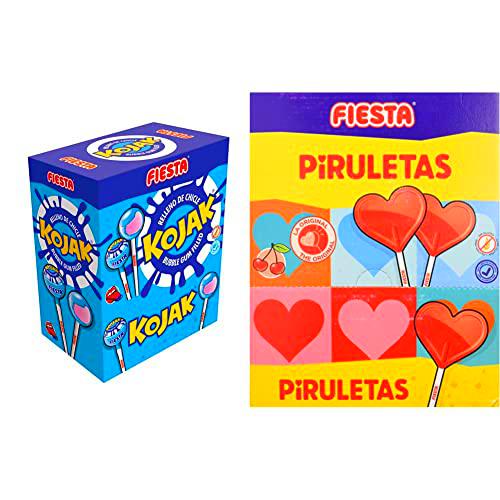 FIESTA Kojak Pintalenguas Caramelo con Palo Sabor Mora Relleno de Chicle